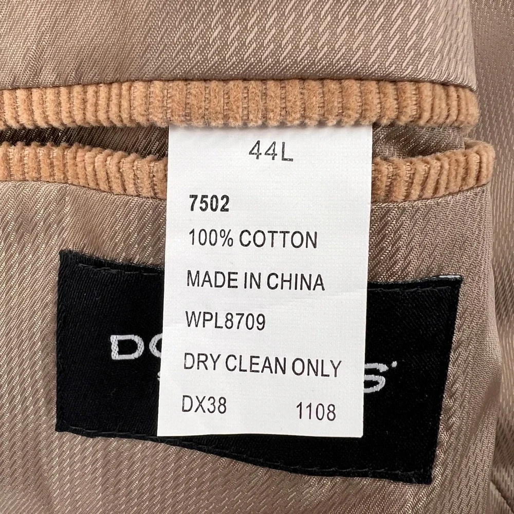 NEW Dockers Corduroy Blazer Sport Coat Jacket Men 44L‎ Beige Cotton Academia Ivy